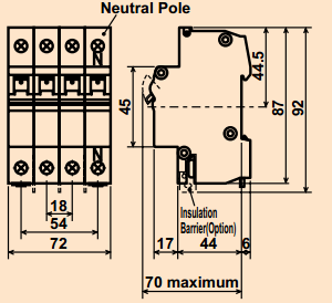 MCB Mitsubishi BH-D6-4P-10A 