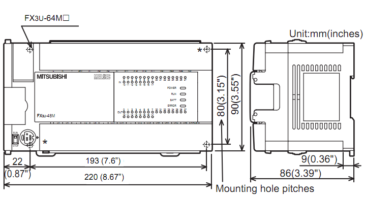 PLC Mitsubishi FX3U-64MT/DSS