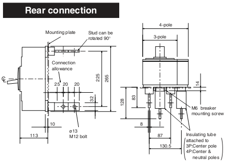 MCCB Mitsubishi NF630-CW 3P 500A