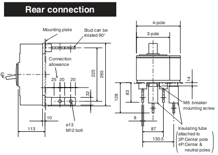 MCCB Mitsubishi NF630-SW-4P-630A-50kA