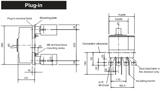 MCCB Mitsubishi NF630-SW-4P-630A-50kA