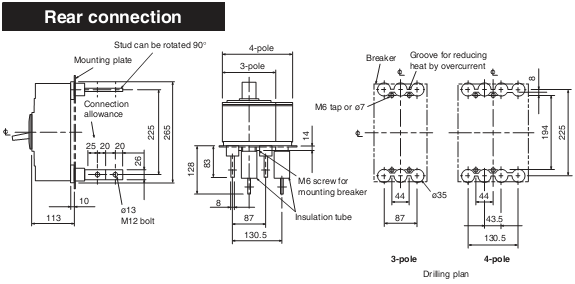 MCCB Mitsubishi NF400-SW-4P-400A-45kA