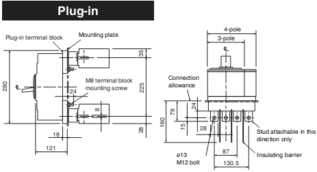 MCCB Mitsubishi NF400-SW-4P-350A-45kA