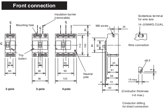 MCCB Mitsubishi NF125-SW-4P-125A-30kA