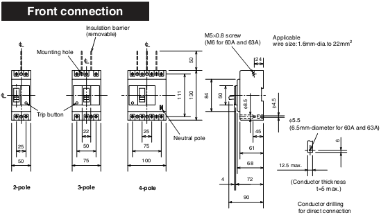 MCCB Mitsubishi NF63-SW-4P-15A-7.5kA