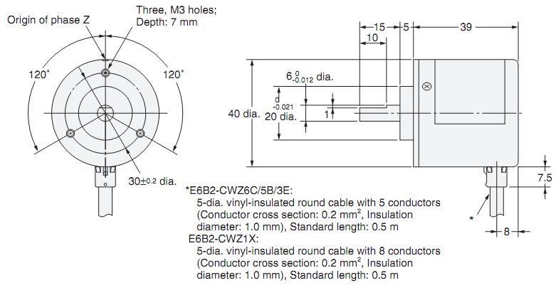  Encoder Omron E6B2-CWZ5B 2000P/R 0.5M