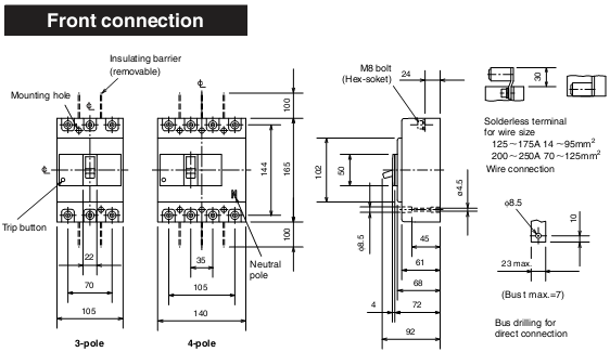 MCCB Mitsubishi NF160-SW/4P/30KA