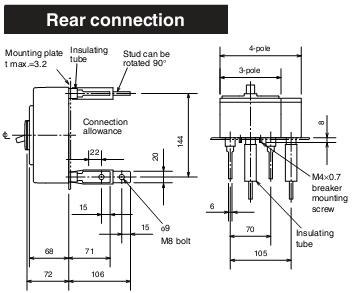 MCCB Mitsubishi NF160-SW/4P/30KA
