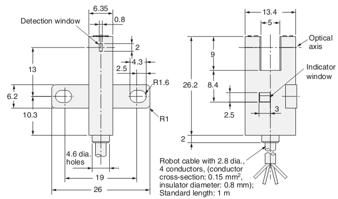 Cảm Biến quang Omron EE-SX672-WR 1M