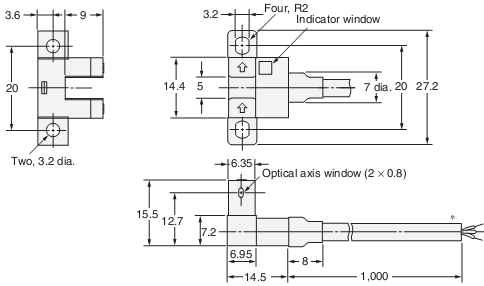 Cảm biến quang Omron EE-SPX405-W2A 2M