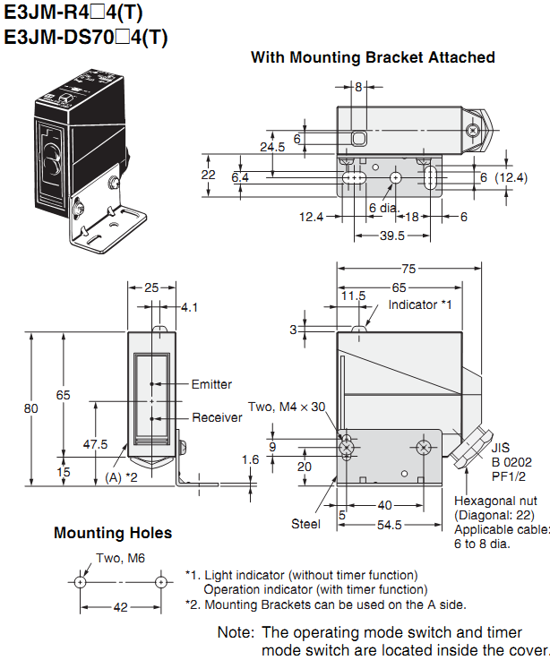 Cảm biến quang Omron E3JM-R4M4T-G 