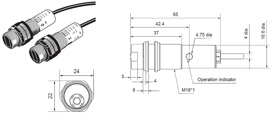 Cảm biến quang Omron E3F3-R37 