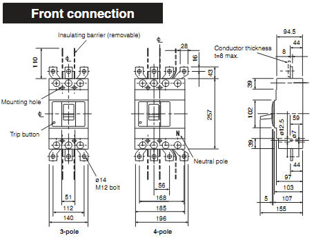 MCCB Mitsubishi NF400-HEW 