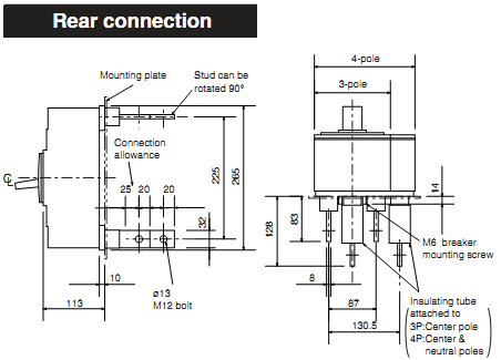 MCCB Mitsubishi NF630-HEW/4P/70KA 