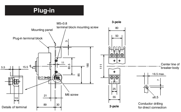 MCCB Mitsubishi NF63-CW 2P 3A 7.5KA 