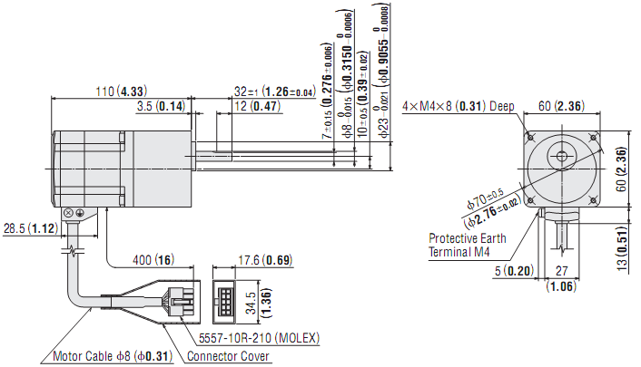 AC Stepping Motor & Driver Oriental AR66AA-T3.6-3 AC Stepping Motor & Driver Oriental AR66AA-T3.6-3