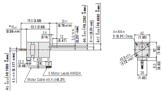 AC Stepping Motor & Driver Oriental RK543AA-T3.6 AC Stepping Motor & Driver Oriental RK543AA-T3.6