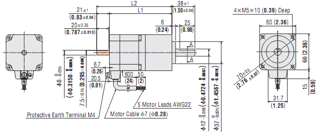 AC Stepping Motor & Driver Oriental RK564AA-N25