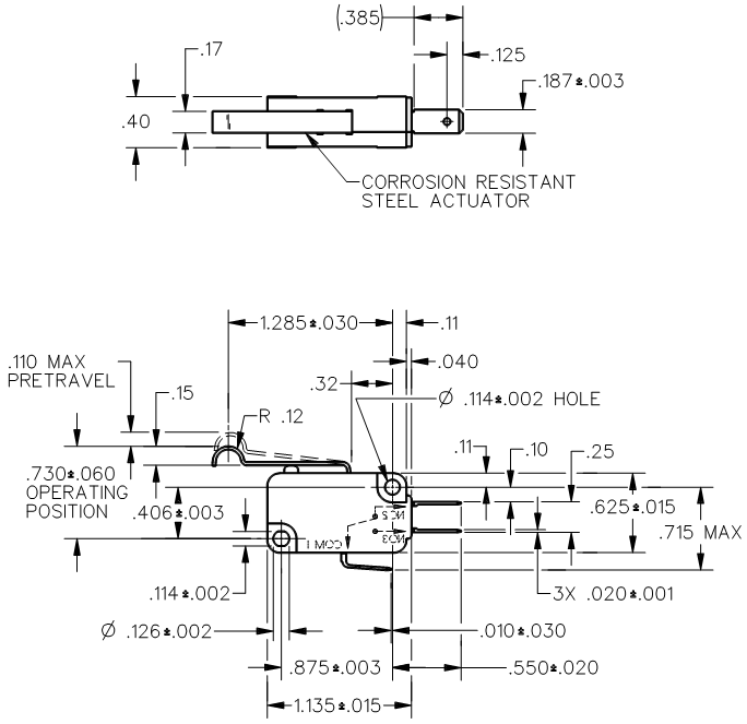 Basic Switches Honeywell V7-1B17D8-263