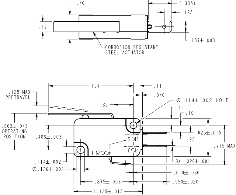 Basic Switches Honeywell V7-1B19D8-022
