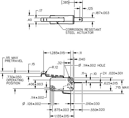 Basic Switches Honeywell V7-1B37D8-263
