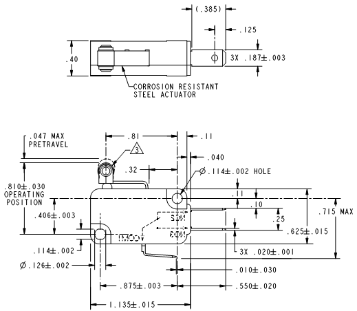 Basic Switches Honeywell V7-1C13D8-201