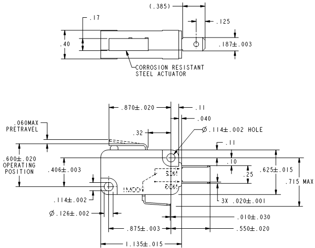 Basic Switches Honeywell V7-1C17D8-002 Basic Switches Honeywell V7-1C17D8-002