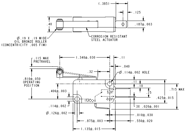 Basic Switches Honeywell V7-1C17D8-207
