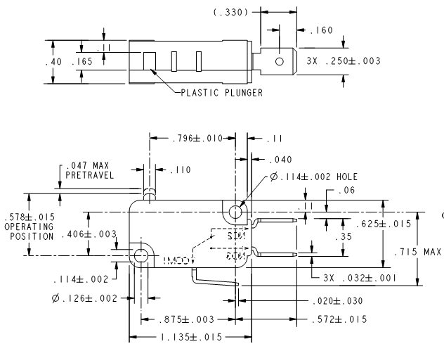 Basic Switches Honeywell V7-1C17E9