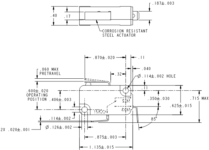Basic Switches Honeywell V7-1C27D855-002
