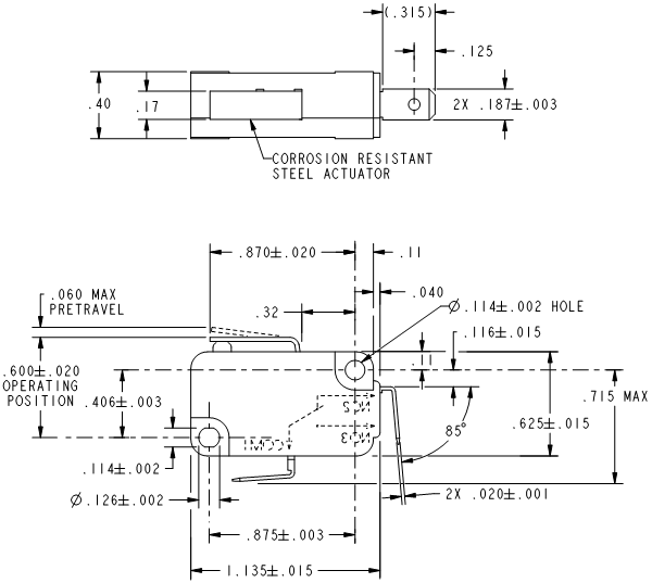 Basic Switches Honeywell V7-1C37D855-002 Basic Switches Honeywell V7-1C37D855-002