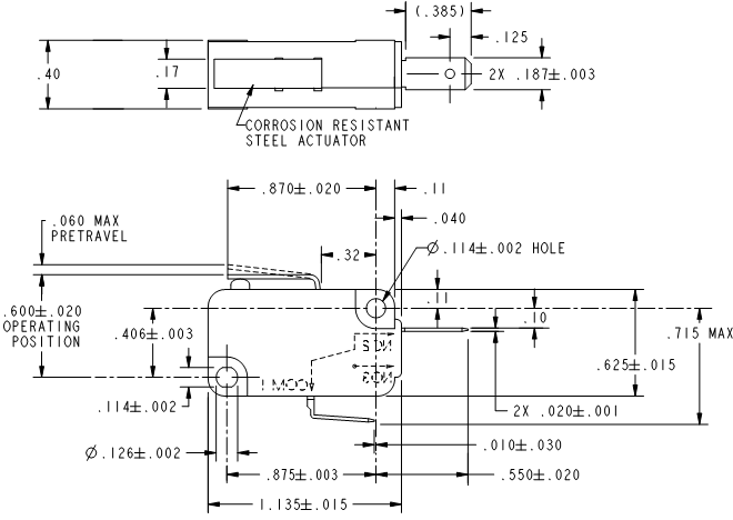 Basic Switches Honeywell V7-1C39D8-002