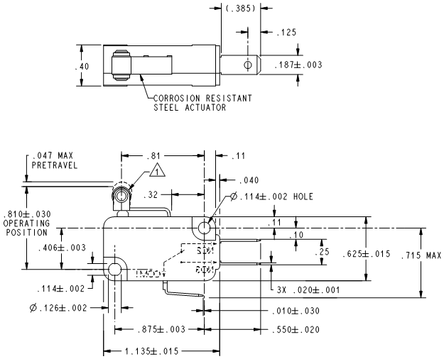 Basic Switches Honeywell V7-1D19D8-201