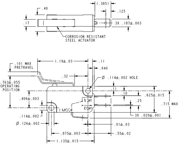 Basic Switches Honeywell V7-1S19D8-369 Basic Switches Honeywell V7-1S19D8-369