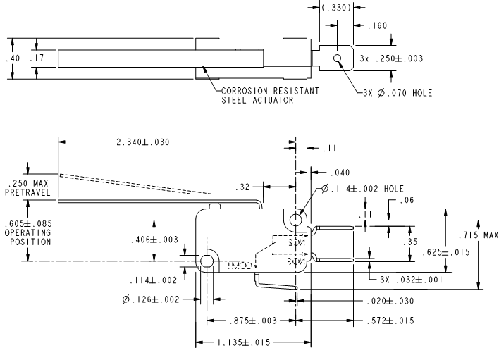 Basic Switches Honeywell V7-1V19E9-048 Basic Switches Honeywell V7-1V19E9-048
