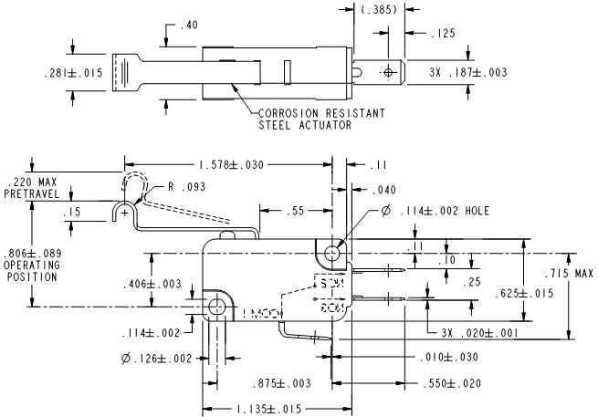 Basic Switches Honeywell V7-1X1AD8-304 Basic Switches Honeywell V7-1X1AD8-304