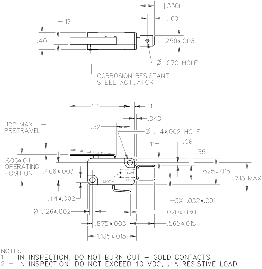 Basic Switches Honeywell V7-3S17E9-022 Basic Switches Honeywell V7-3S17E9-022