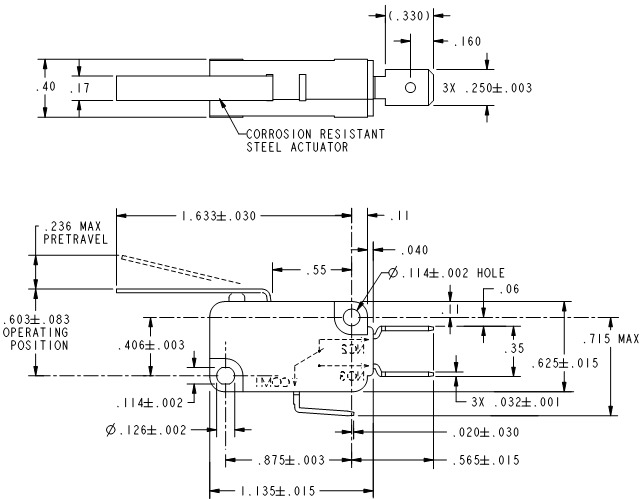 Basic Switches Honeywell V7-6B13E9-122 Basic Switches Honeywell V7-6B13E9-122