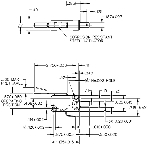Basic Switches Honeywell V7-6B19D8-057 Basic Switches Honeywell V7-6B19D8-057