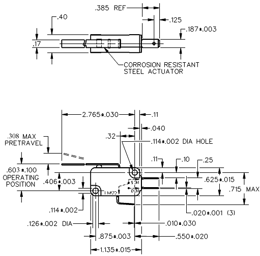 Basic Switches Honeywell V7-6C17D8-057 Basic Switches Honeywell V7-6C17D8-057