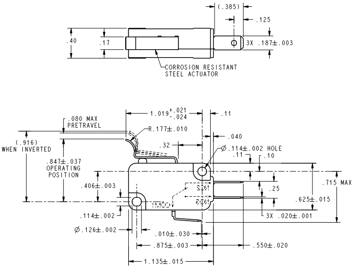Basic Switches Honeywell V7-7A19D8-374 Basic Switches Honeywell V7-7A19D8-374