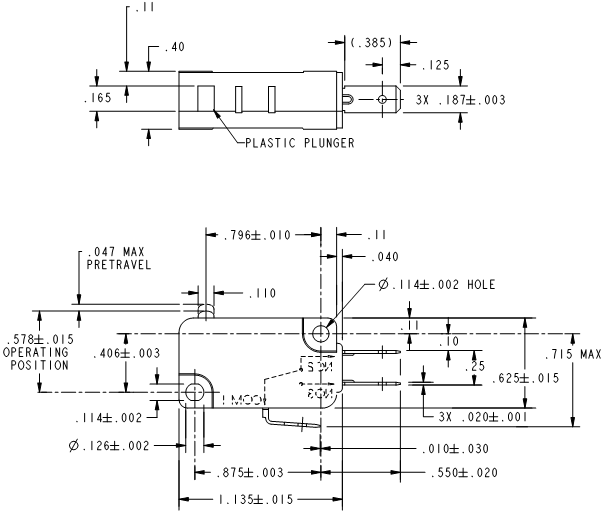 Basic Switches Honeywell V7-7B17D8 Basic Switches Honeywell V7-7B17D8