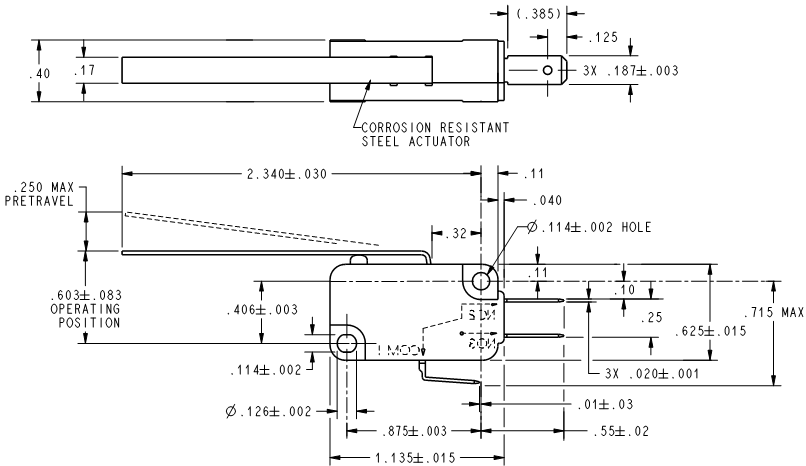 Basic Switches Honeywell V7-7B17D8-048 Basic Switches Honeywell V7-7B17D8-048