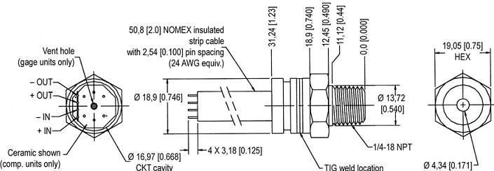 Cảm Biến Áp Suất Cao Honeywell 19C030PG5L Cảm Biến Áp Suất Cao Honeywell 19C030PG5L