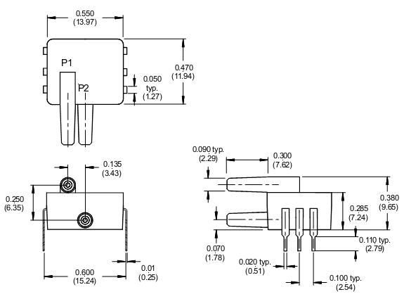 Cảm biến áp suất thấp Honeywell SCC05DD4 Cảm biến áp suất thấp Honeywell SCC05DD4