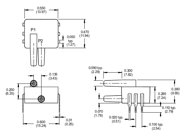 Cảm biến áp suất thấp Honeywell SCC100AD4 Cảm biến áp suất thấp Honeywell SCC100AD4