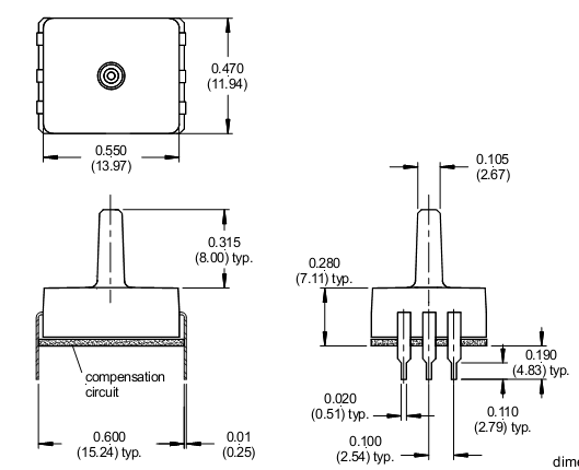 Cảm biến áp suất thấp Honeywell SDX100D4-A Cảm biến áp suất thấp Honeywell SDX100D4-A