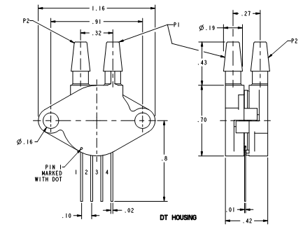 Cảm biến áp suất thấp Honeywell XPX100DT Cảm biến áp suất thấp Honeywell XPX100DT