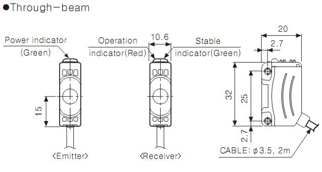 Cảm biến quang Autonics BJ15M-TDT-C 