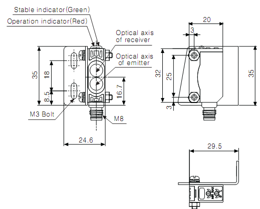 Cảm biến quang Autonics BJ300-DDT-C-P Cảm biến quang Autonics BJ300-DDT-C-P